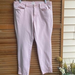 SZ 6P J.JILL AUTHENTIC FIT SLIM ANKLE PINK JEANS